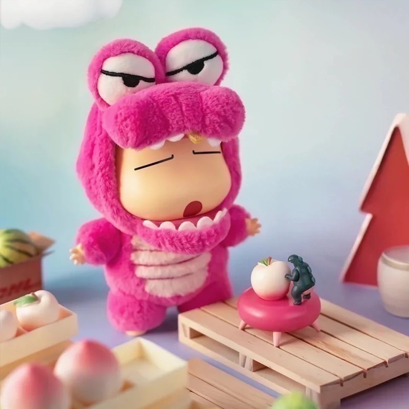 TOPTOY 蠟筆小新 換裝派對 搪膠毛絨掛件 盲盒 小新 粉紅鱷魚 動感超人-細節圖4