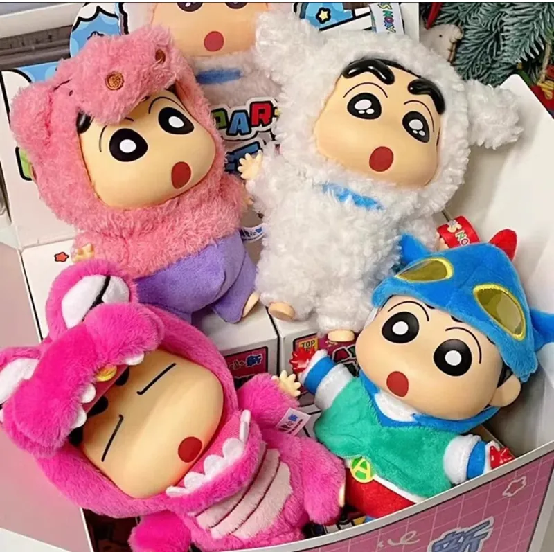 TOPTOY 蠟筆小新 換裝派對 搪膠毛絨掛件 盲盒 小新 粉紅鱷魚 動感超人-細節圖6