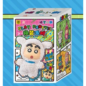 TOPTOY 蠟筆小新 換裝派對 搪膠毛絨掛件 盲盒 小新 粉紅鱷魚 動感超人-規格圖1