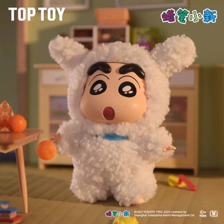 TOPTOY 蠟筆小新 換裝派對 搪膠毛絨掛件 盲盒 小新 粉紅鱷魚 動感超人-規格圖5