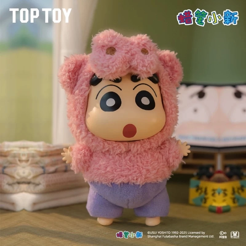 TOPTOY 蠟筆小新 換裝派對 搪膠毛絨掛件 盲盒 小新 粉紅鱷魚 動感超人-規格圖6
