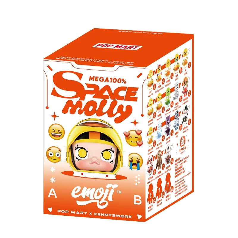 泡泡瑪特 MEGA SPACE MOLLY 100% × emoji 盲盒 POP MART-規格圖6
