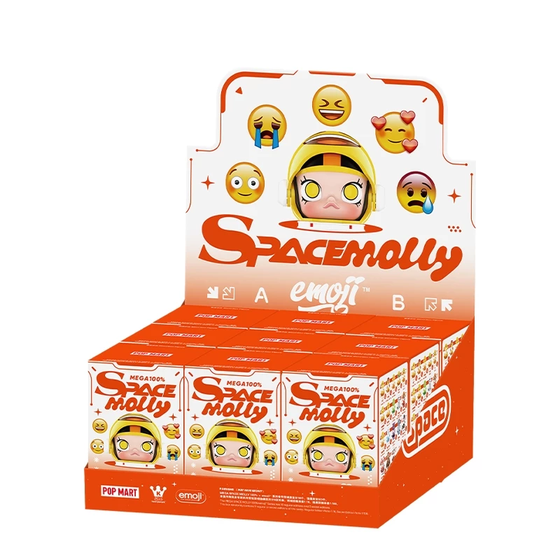 泡泡瑪特 MEGA SPACE MOLLY 100% × emoji 盲盒 POP MART-規格圖2