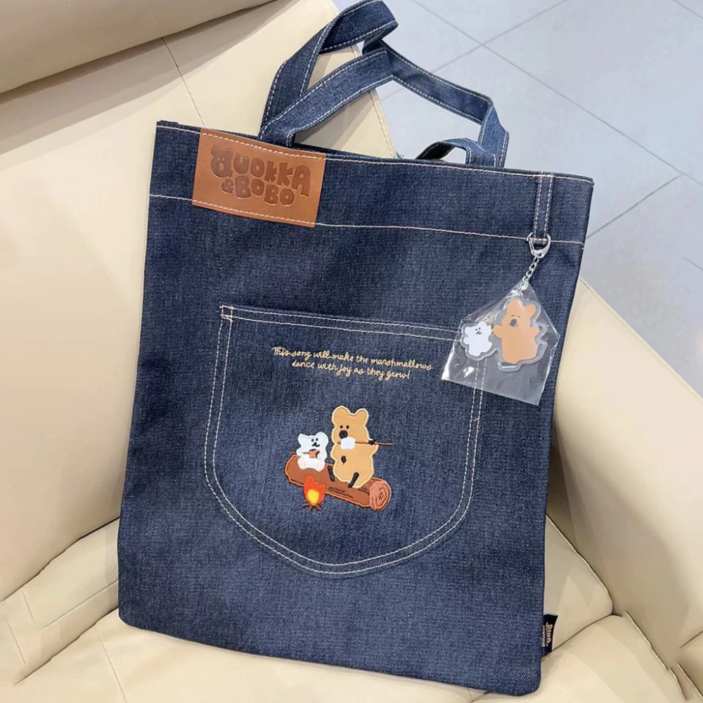 屈臣氏 x Dinotaeng 短尾矮袋鼠 牛仔包 單肩包 ｜柿子椒熊｜正版授權-細節圖2