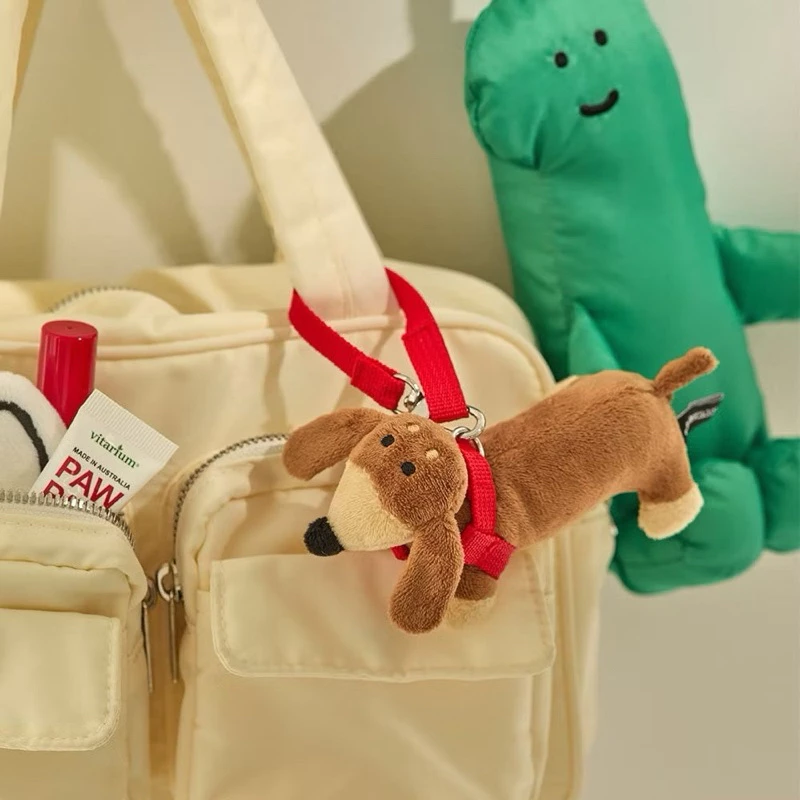 韓國文創 JOGUMAN THROW AWAY 玩偶鑰匙扣 鑰匙圈 LINE FRIENDS 恐龍 臘腸狗-細節圖4