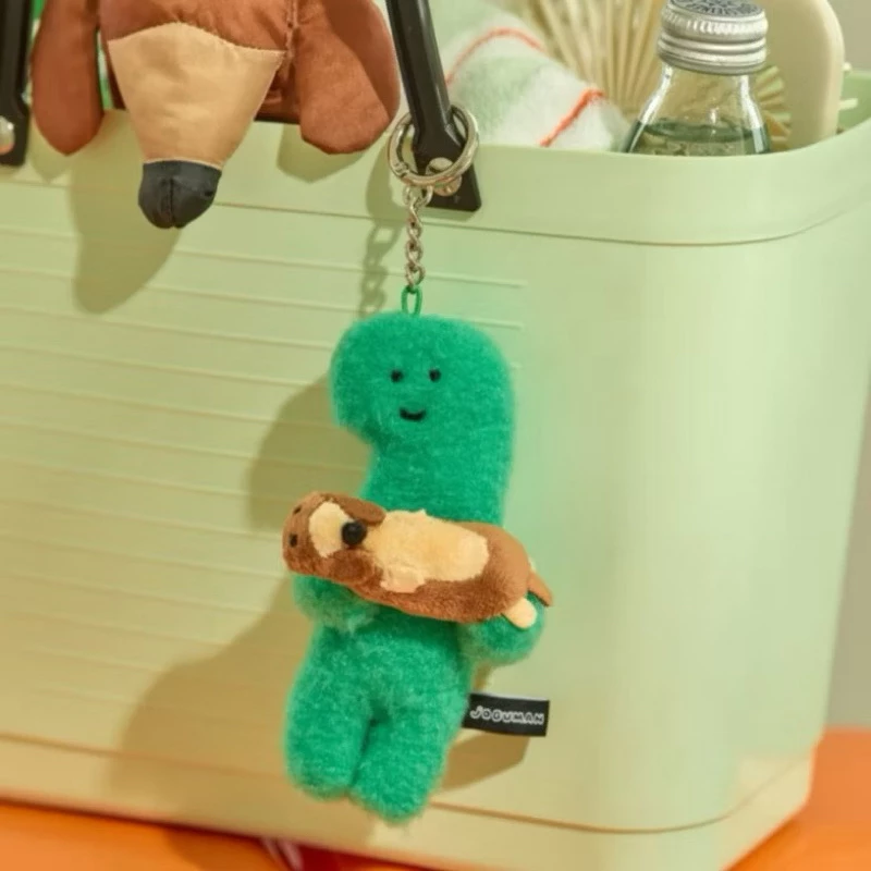 韓國文創 JOGUMAN THROW AWAY 玩偶鑰匙扣 鑰匙圈 LINE FRIENDS 恐龍 臘腸狗-細節圖5