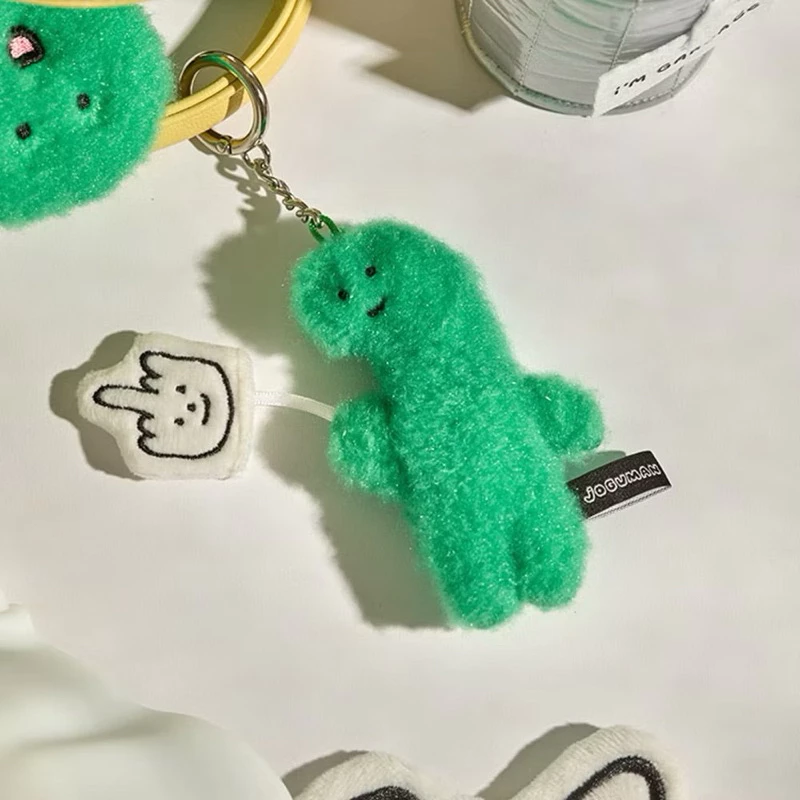 韓國文創 JOGUMAN THROW AWAY 玩偶鑰匙扣 鑰匙圈 LINE FRIENDS 恐龍 臘腸狗-細節圖6