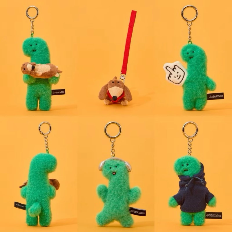 韓國文創 JOGUMAN THROW AWAY 玩偶鑰匙扣 鑰匙圈 LINE FRIENDS 恐龍 臘腸狗-細節圖8