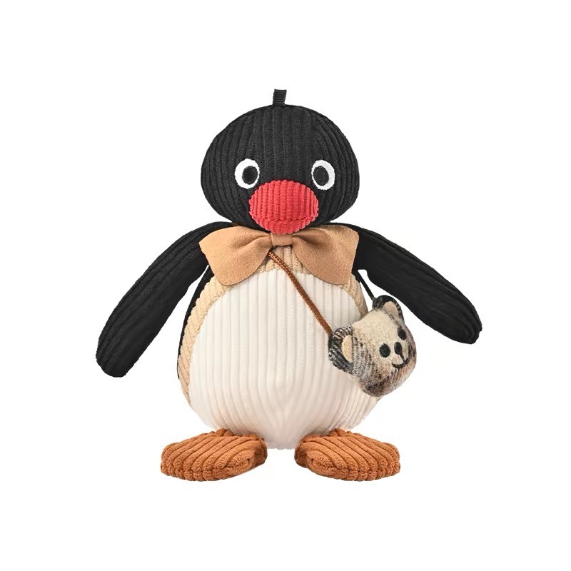 山莫 Pingu 企鵝家族 掛件 45週年 復古燈芯絨 毛絨掛件 玩偶-規格圖4