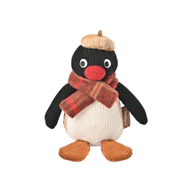 山莫 Pingu 企鵝家族 掛件 45週年 復古燈芯絨 毛絨掛件 玩偶-規格圖4