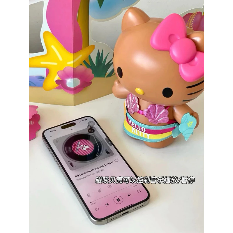 𝐥𝐮𝐜𝐤𝐲☘️預購 三麗鷗 黑皮Kitty 音響公仔 曬黑 Hello kitty 禮盒 禮物 海灘比基尼-細節圖5