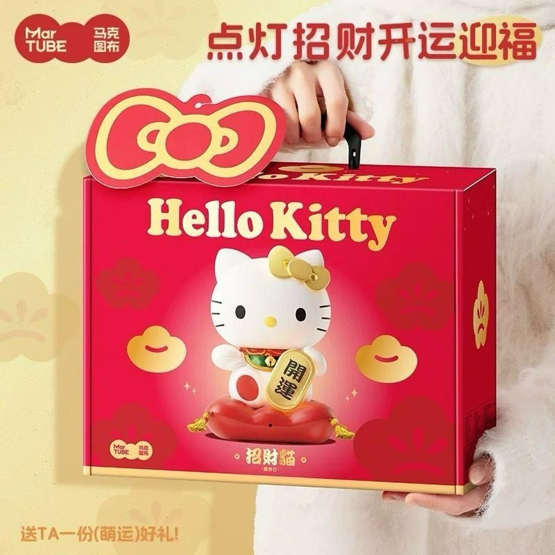 𝐥𝐮𝐜𝐤𝐲☘️現+預 馬克圖布 Hello Kitty 招財貓公仔 擺件燈 招財貓 三麗鷗 開運 公仔-細節圖3