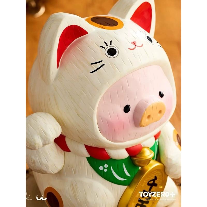罐頭豬LuLu 仿木雕招財Lu 18cm 招財貓 公仔 LuLu豬-細節圖4