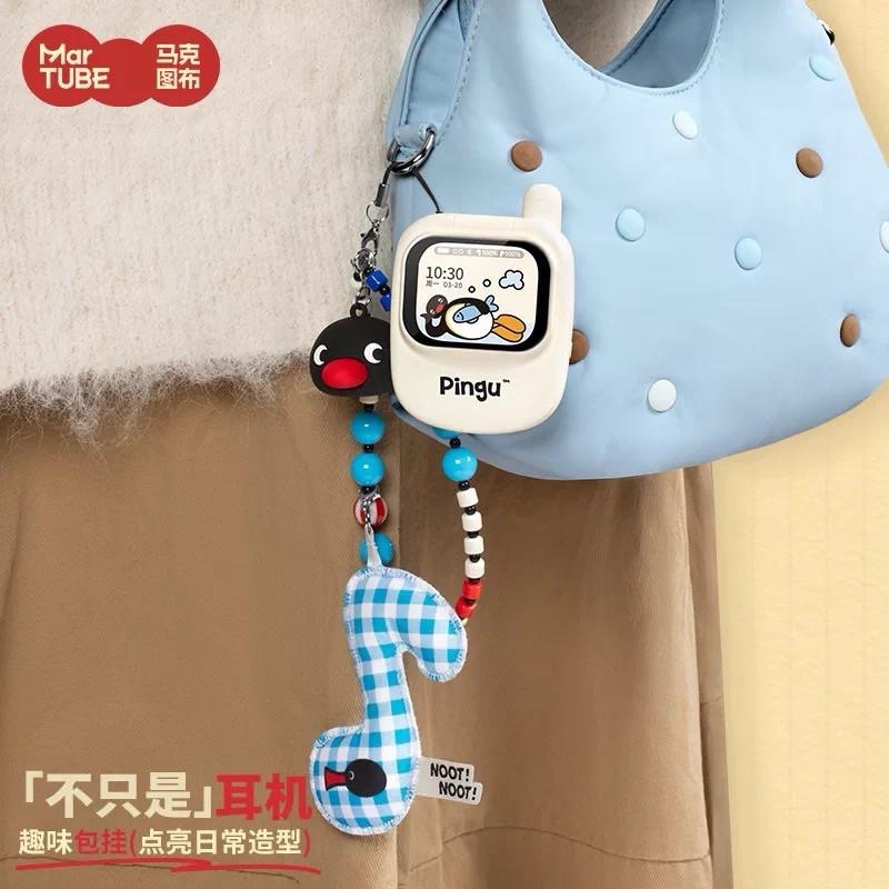 𝐥𝐮𝐜𝐤𝐲☘️現+預 Pingu 企鵝家族 手機造型 電子螢幕 智能屏幕藍牙耳機 降噪模式 掛件 馬克圖布-細節圖3