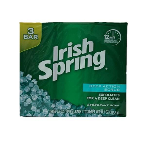 超商取貨限14組★原裝進口★美國Irish Spring愛爾蘭體香皂-磨砂去角質104.8gx3塊-4095