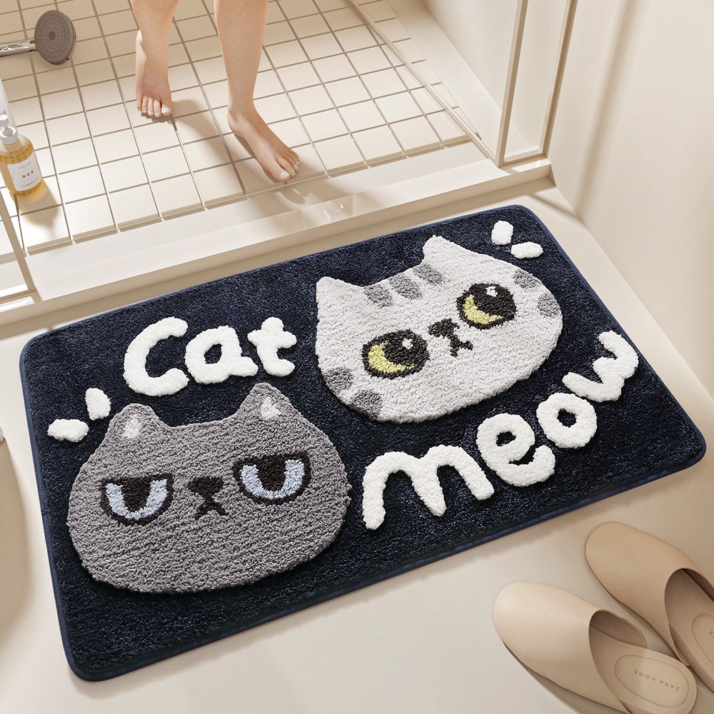 樂巢♡童趣貓咪腳踏墊 防滑腳踏墊 地墊 門口玄關地墊 浴室廁所腳踏墊 防滑地墊-細節圖3