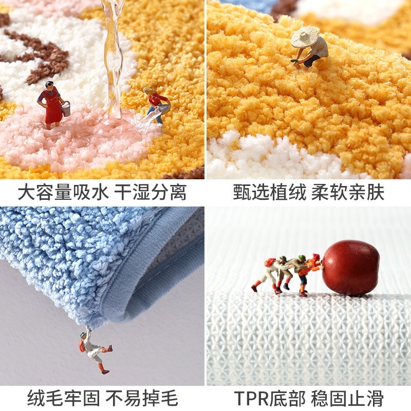 樂巢♡童趣貓咪腳踏墊 防滑腳踏墊 地墊 門口玄關地墊 浴室廁所腳踏墊 防滑地墊-細節圖4