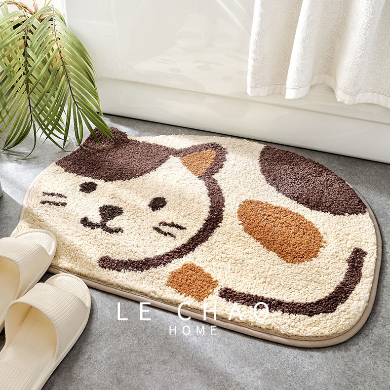 樂巢♡貓咪造型腳踏墊 防滑地墊 玄關地墊腳踏墊 床邊毯 可愛地墊-細節圖2