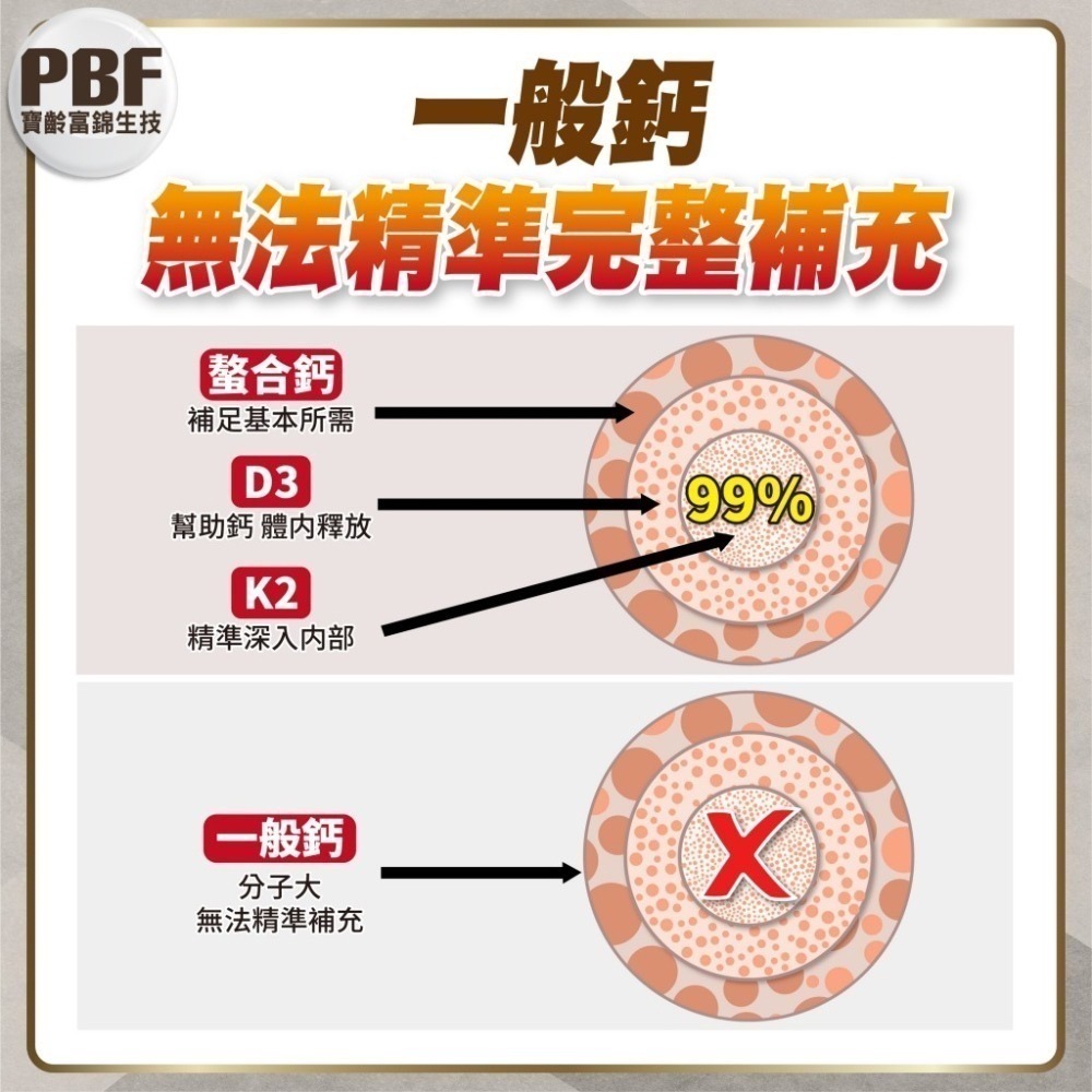 挺力鈣 30錠/盒⚜️PBF 寶齡富錦 螯合滋固加強錠 螯合鈣 維生素K 維生素D 礦物質 硼 甘胺酸鈣-細節圖3