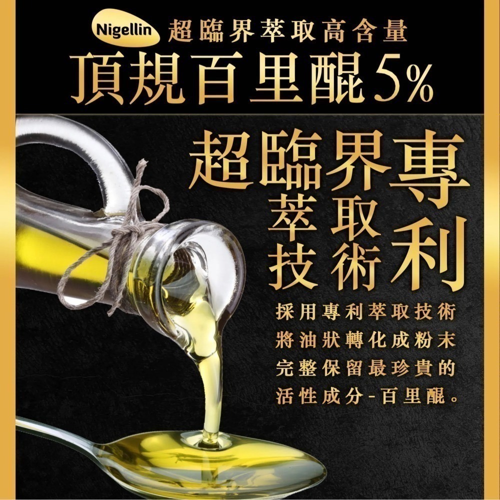 黑種草籽油萃取膠囊 60顆/盒⚜️NEW LIFE 超臨界萃取 5%百里醌 Nigellin® 美國大廠SABINSA-細節圖2