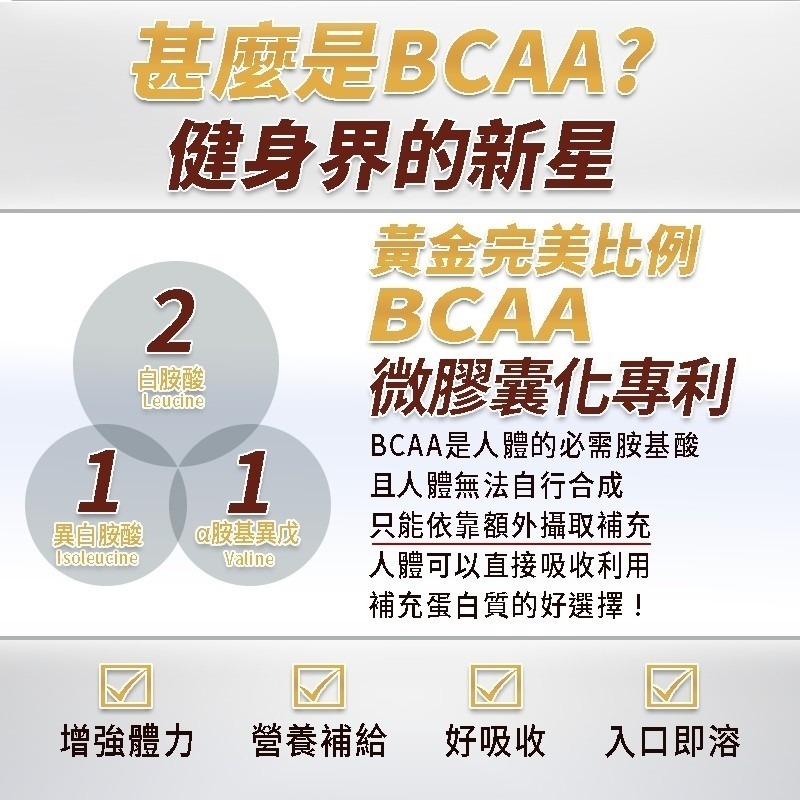 BCAA 支鏈胺基酸 隨身包 30包 香草牛奶風味⚜️NEW LIFE 微膠囊天然 乳清蛋白 IgG 蛋白質 黃金完美比-細節圖3