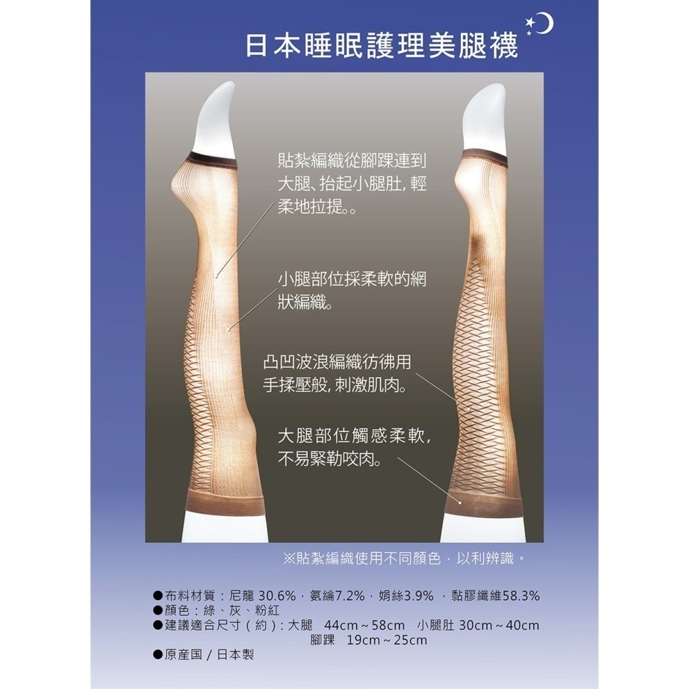 睡眠護理美腿襪⚜️PURE HEART 純淨之心 日本原裝進口 ADVANCING 塑腿襪 睡眠襪-細節圖3