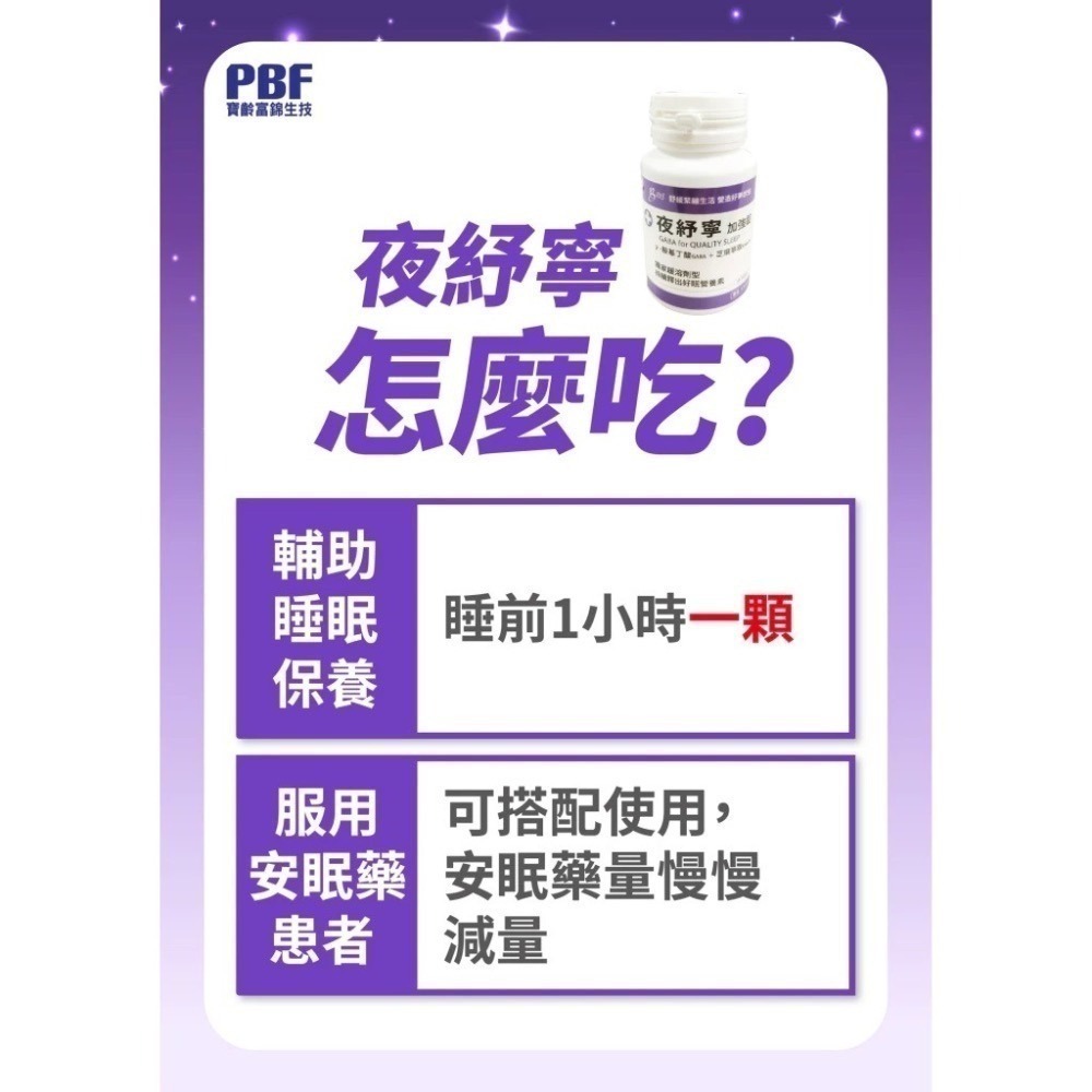 夜紓寧加強錠 45顆/瓶⚜️PBF 寶齡富錦 GABA 芝麻萃取 維生素B6 輔酵素Q10 獨家緩溶劑型 好眠營養素-細節圖5