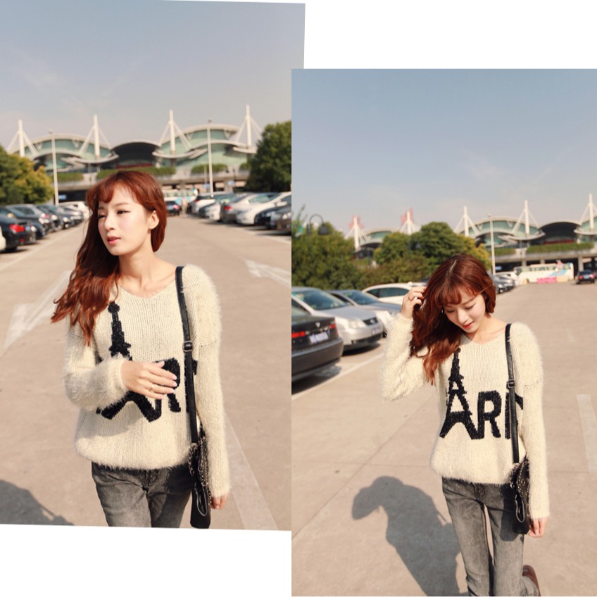 巴黎艾菲爾鐵塔PARIS寬鬆針織毛衣⚜️㊕㊝二色-細節圖4
