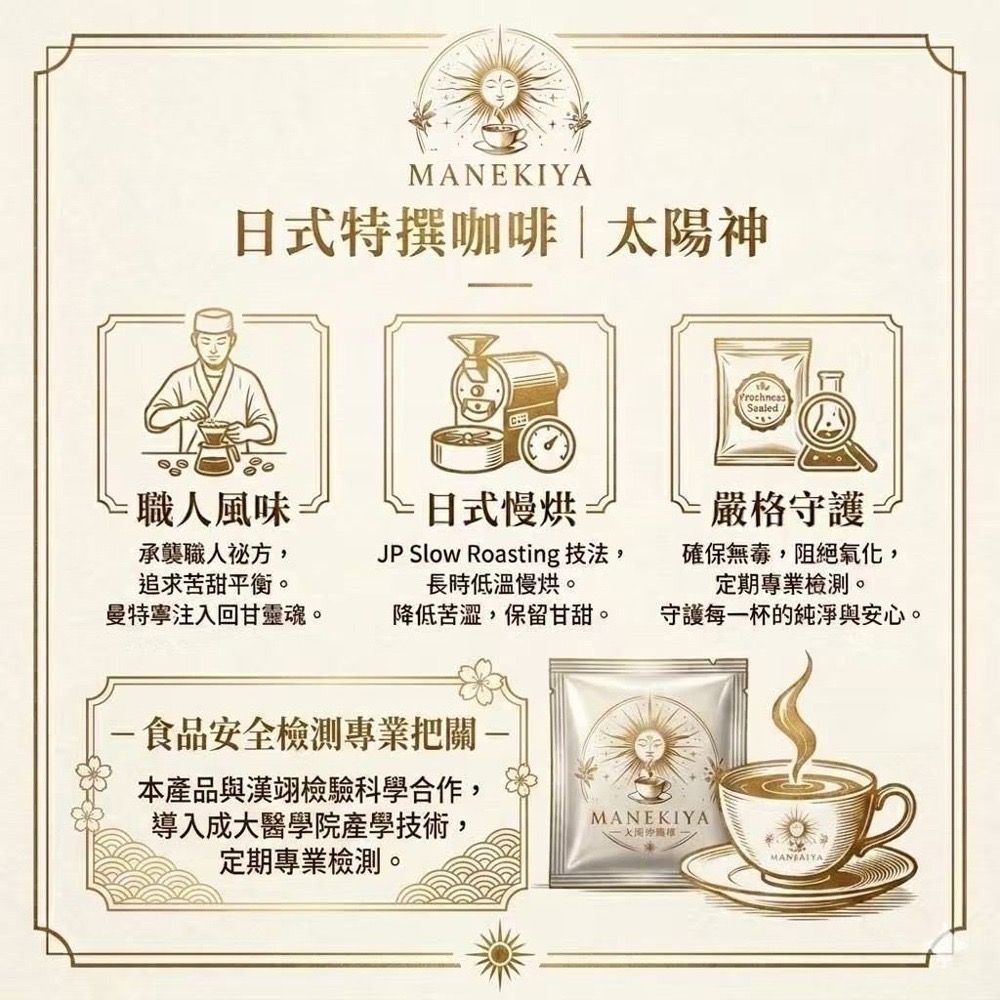【招喜屋MANEKIYA】太陽神日式咖啡(多層次焙煎太陽神日式特撰咖啡/濾掛咖啡)-細節圖2