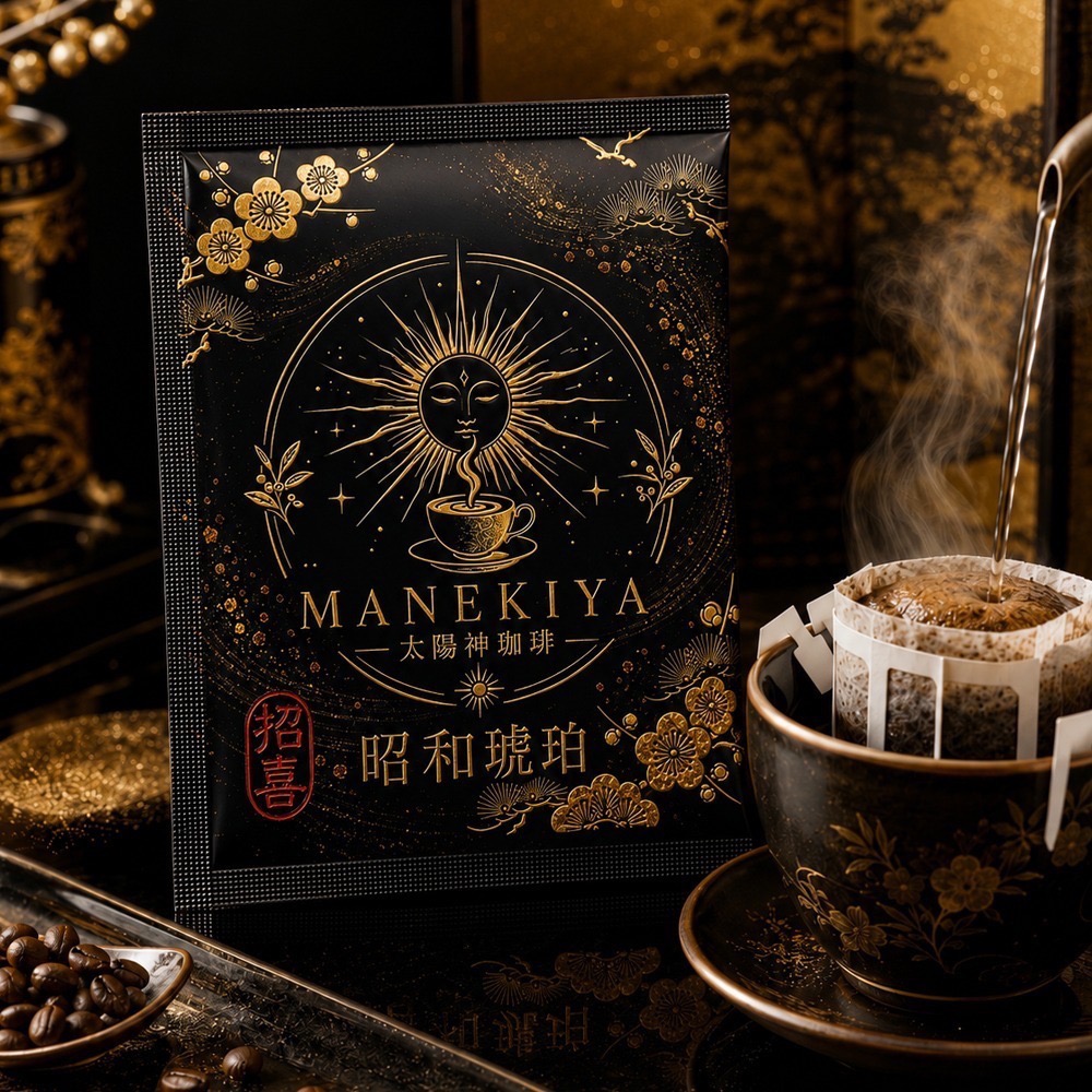 【招喜屋MANEKIYA】太陽神．昭和琥珀(多層次焙煎日式慢烘咖啡/莊園豆/中偏深焙/濾掛咖啡)-規格圖2
