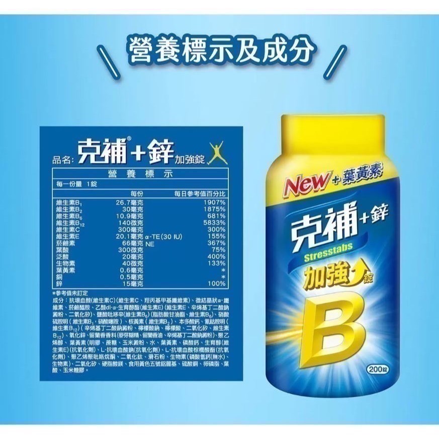 1214-克補+鋅加強錠 200錠(男) (揪樂聚-好市多代購) 976575-細節圖2