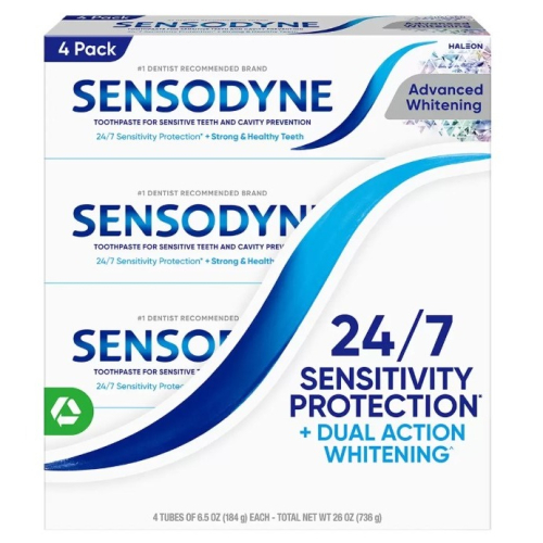 1123-舒酸定 長效抗敏牙膏 進階亮白配方 184公克 X 4入 1450843