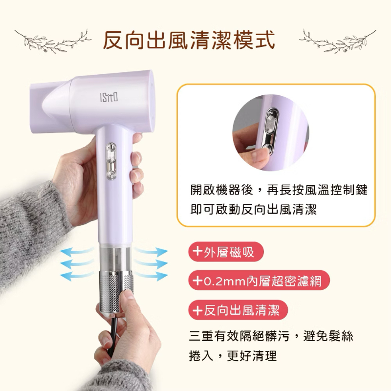 ISITO 高效速乾負離子吹風機-細節圖7