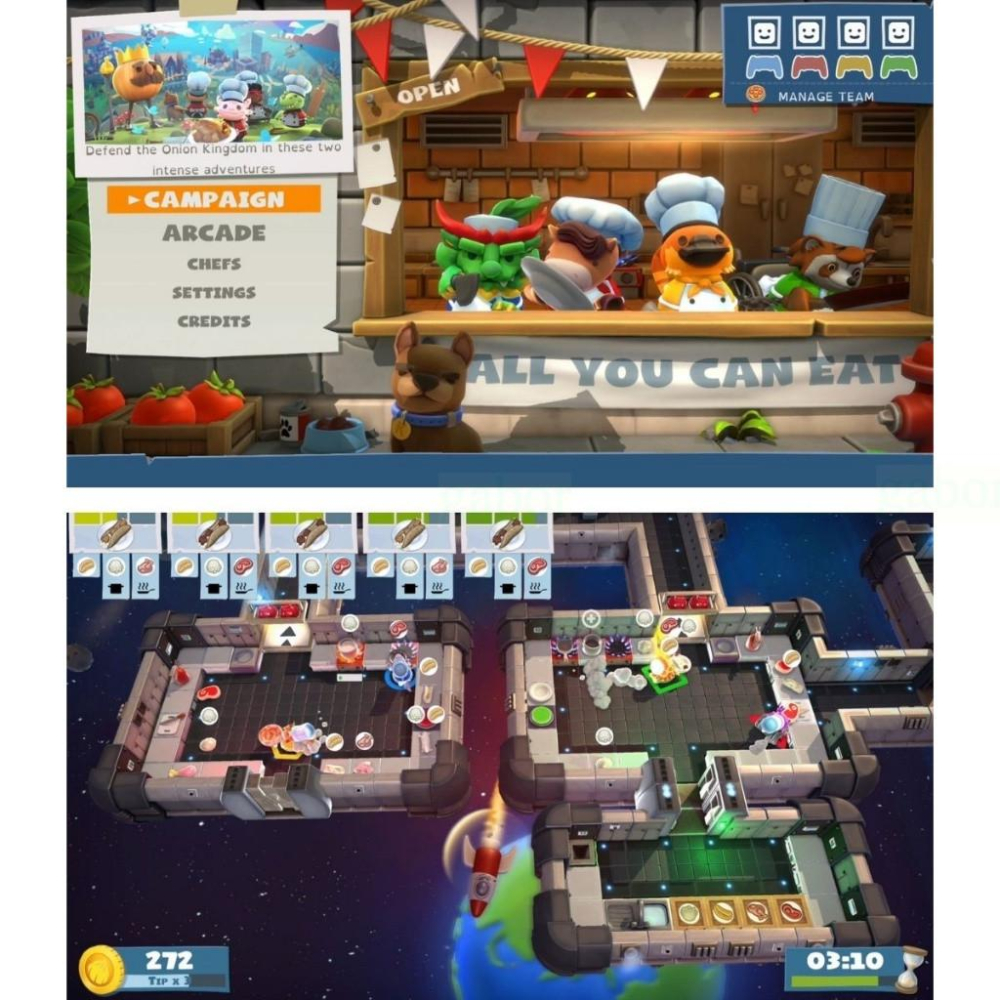 【八米蔚藍】NS Switch 胡鬧廚房 全都好吃 overcooked 煮過頭1+2 中文版-細節圖3