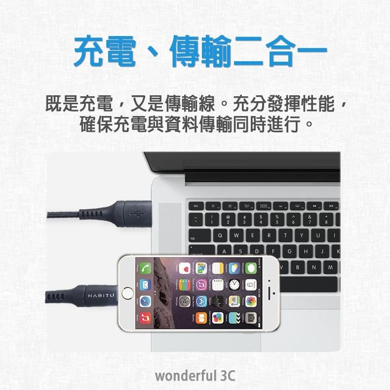 Habitu MFI 原廠認證 編織線 Lightning 快充線 充電線 傳輸線 蘋果 APPLE iPhone14-細節圖5