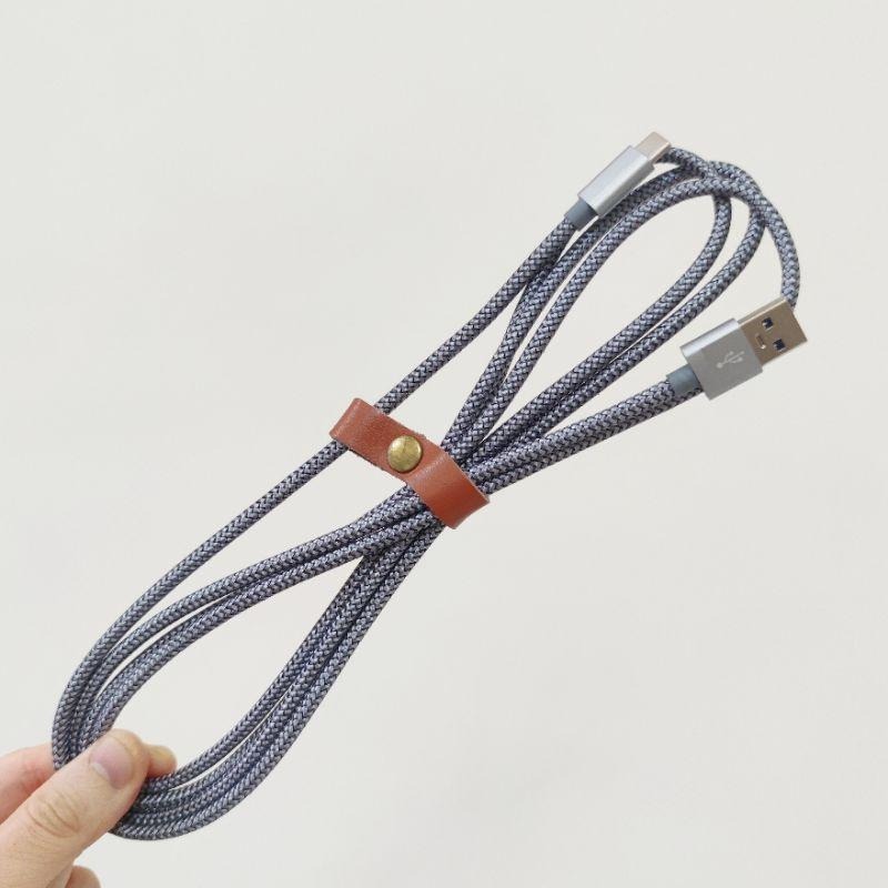 USB3.0 鋁合金 Type-c 充電線 200cm 快充線 傳輸線 3A 快充 編織線 USB-C-細節圖2
