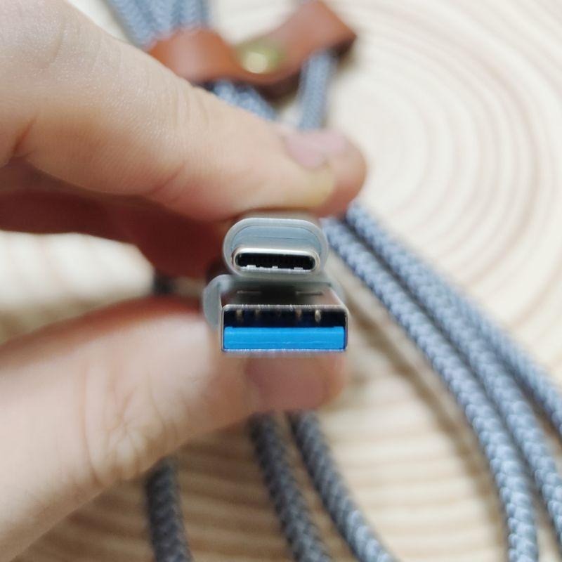 USB3.0 鋁合金 Type-c 充電線 200cm 快充線 傳輸線 3A 快充 編織線 USB-C-細節圖7