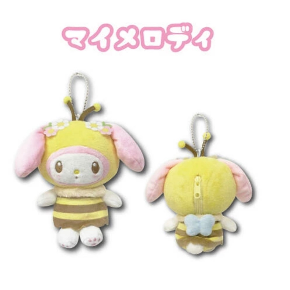 三麗鷗 蜜蜂系列吊飾娃娃附口袋 凱蒂 美樂蒂 大耳狗 🍞⛲️-規格圖2