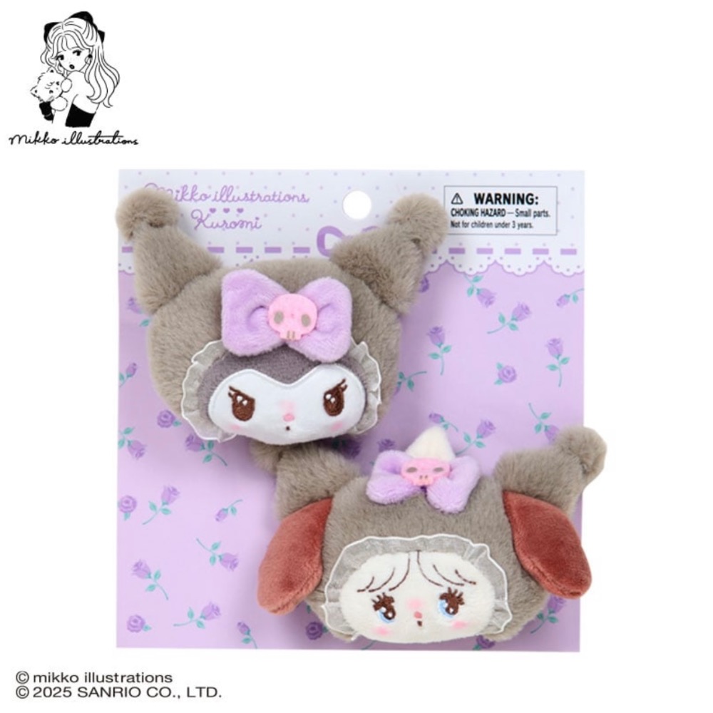 mikko illustrations 三麗鷗聯名系列髮夾組 凱蒂 大耳狗 美樂蒂 酷洛米 🥅🪝-規格圖1