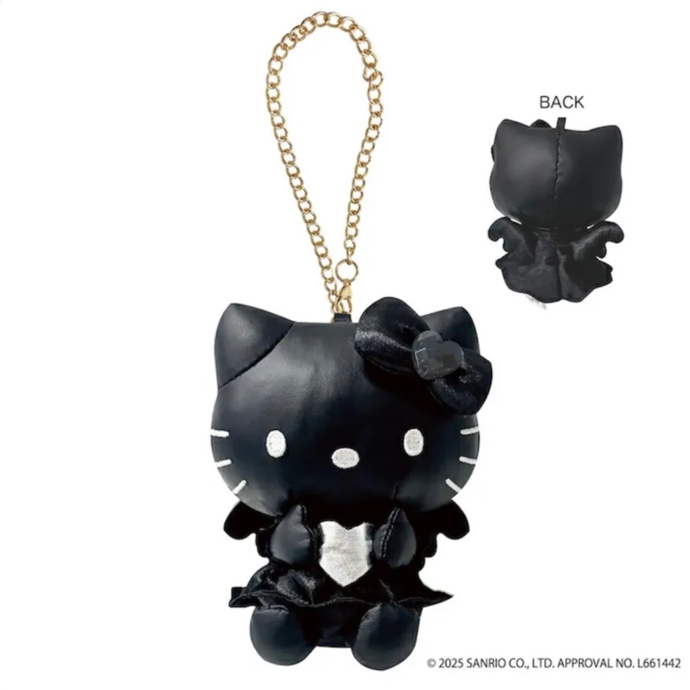 NIC 三麗鷗 Hello Kitty黑天使系列 吊飾娃娃 合成皮質 凱蒂 🦉🚪-規格圖1