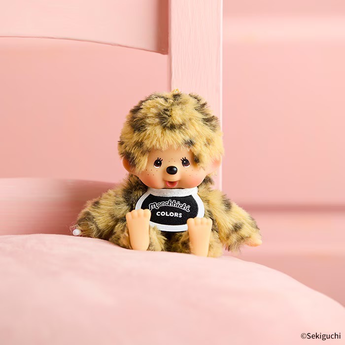 Monchhichi 夢奇奇 COLORS系列吊飾娃娃 豹紋 🐆🌊-細節圖4