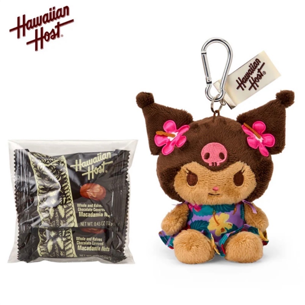 三麗鷗 Hawaiian Host聯名系列 吊飾娃娃 附巧克力 凱蒂 丹尼爾 大耳狗 酷洛米 帕恰狗 🥅🎼-規格圖1