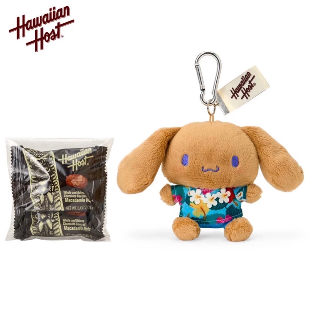 三麗鷗 Hawaiian Host聯名系列 吊飾娃娃 附巧克力 凱蒂 丹尼爾 大耳狗 酷洛米 帕恰狗 🥅🎼-規格圖1