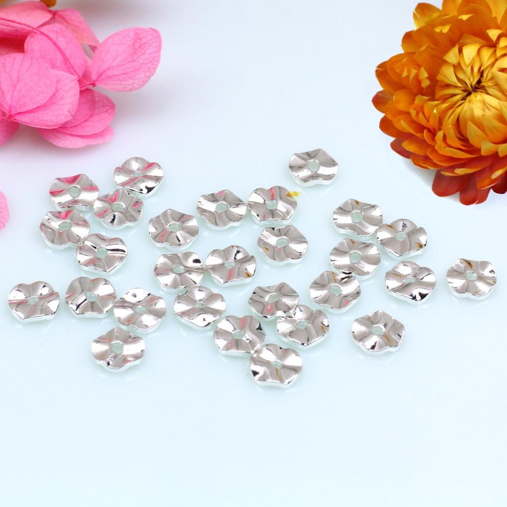 宏雲Hongyun-HC- 【 100pcs/包】14k包金保色 復古巴洛克水波紋隔片 不規則褶皺圓隔珠片墊片異形-細節圖6