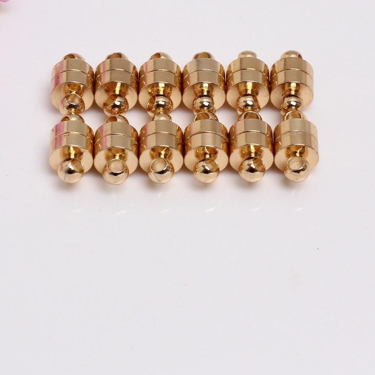 HC-1108 【 10pcs/包】14k包金保色圓柱形磁鐵扣吸鐵石 diy飾品配件 項鏈 手鏈 收尾連接扣-細節圖4
