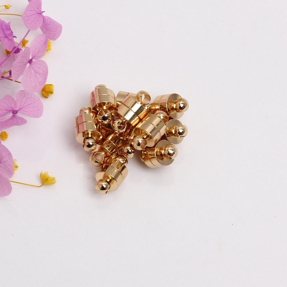 HC-1108 【 10pcs/包】14k包金保色圓柱形磁鐵扣吸鐵石 diy飾品配件 項鏈 手鏈 收尾連接扣-細節圖5