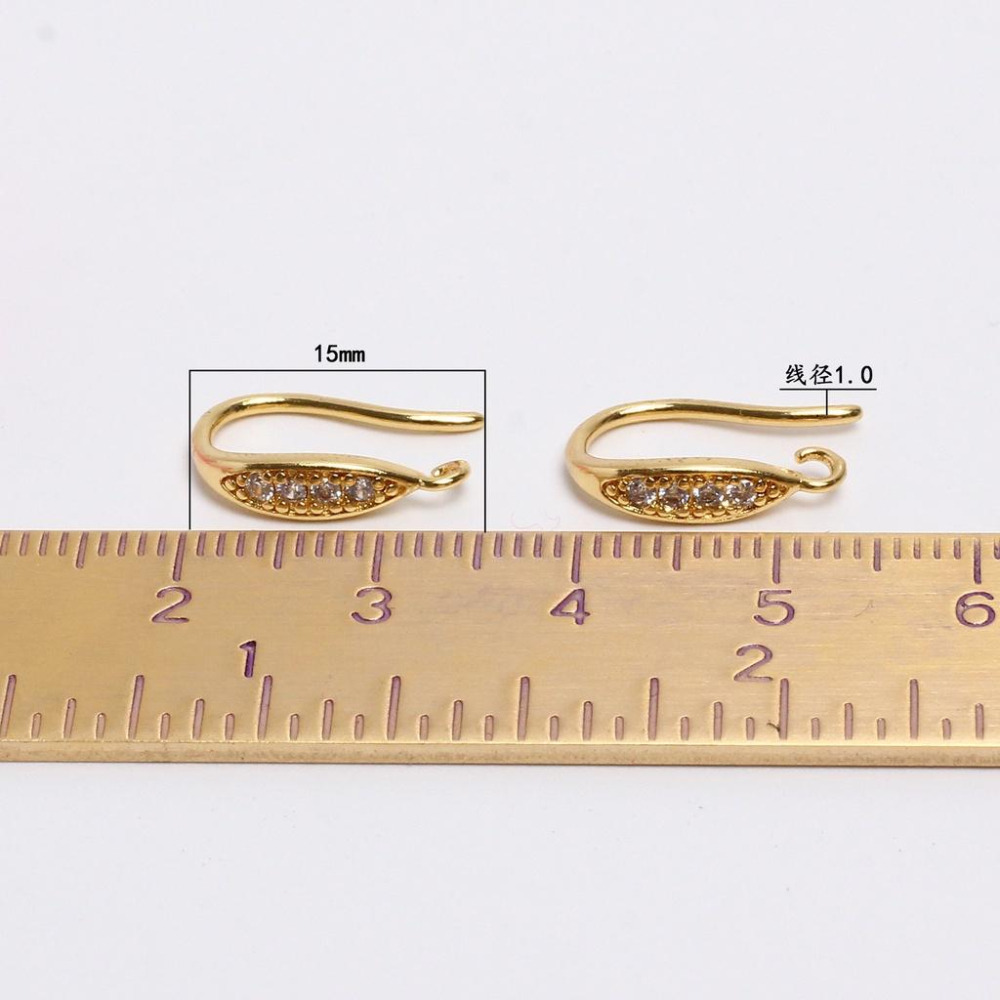 宏雲Hongyun-HC- 【  10pcs/包】14K包金配件 微鑲鋯石耳鉤 diy手工耳飾材料耳環飾品配件-細節圖5
