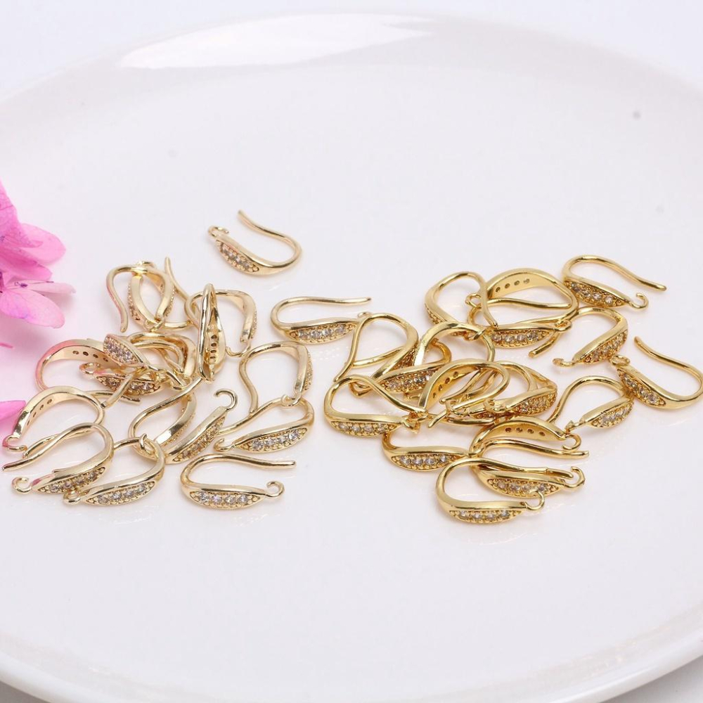 宏雲Hongyun-HC- 【  10pcs/包】14K包金配件 微鑲鋯石耳鉤 diy手工耳飾材料耳環飾品配件-細節圖6