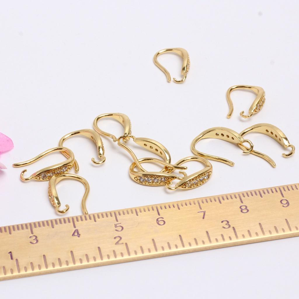 宏雲Hongyun-HC- 【  10pcs/包】14K包金配件 微鑲鋯石耳鉤 diy手工耳飾材料耳環飾品配件-細節圖9