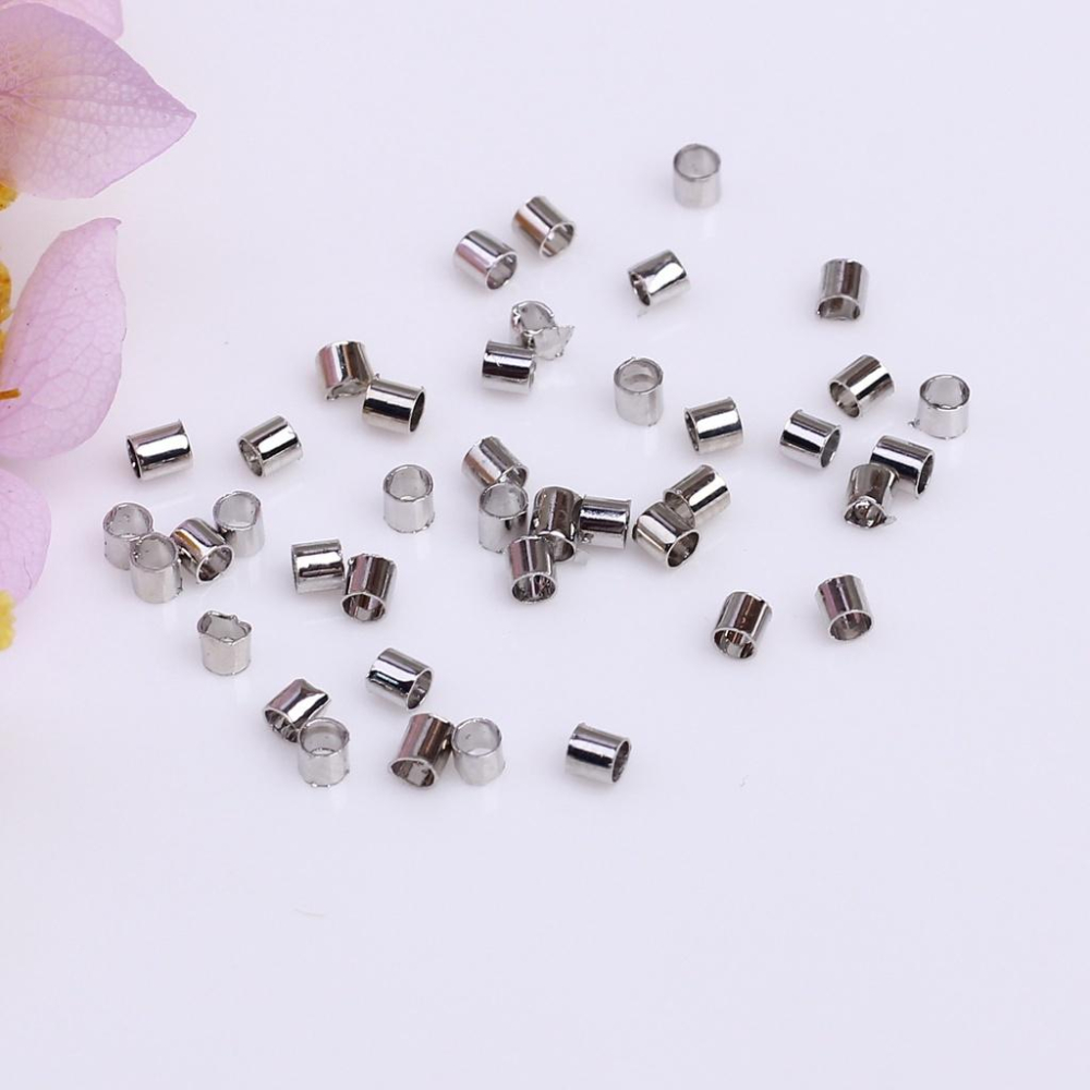 宏雲Hongyun-HC-【 100pcs/包】 14k包金保色定位管 鋼絲繩固定夾扁扣 diy飾品手鏈項鏈串珠收尾-細節圖5